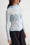 Light Blue Lace Fitted/Slim Fit Hooded Zippered Knitted Sweatshirt Twoaw27Sw00191 - 3