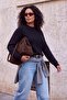 Wardrobe Essentials Black Wool Asymmetrical Hem Knitwear Oversize Sweater Tbbaw27An00078