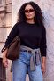 Wardrobe Essentials Black Wool Asymmetrical Hem Knitwear Oversize Sweater Tbbaw27An00078 - 2