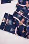 Navy Blue Girl's 100% Cotton Patterned Piping Printed Mother-Daughter Pajama Set Tkdaw27Pt00051 - 2