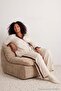 Beige Contrast Detailed Polka Dot Satin Plus Size Pajama Set Tbbaw27Ai00059 - 4