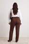 Brown Suede Woven Large Size Trousers Tbbaw27Ar00026 - 4