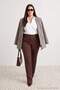 Brown Suede Woven Large Size Trousers Tbbaw27Ar00026