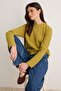 Light Khaki Cotton Transparent Regular Crew Neck Knitted T-Shirt Twoaw27Ts00049