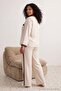 Beige Contrast Detailed Polka Dot Satin Plus Size Pajama Set Tbbaw27Ai00059 - 5