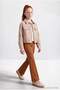 Brown Suede Suede Girls' Flat Knitted Trousers Tkdaw27Pl00012 - 2