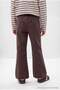 Brown 100% Cotton Adjustable Elastic Straight Girls' Heart Embroidered Denim Jeans - 3