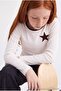 Ecru Girls' Printed Ribbed Stretch Knitted T-Shirt Tkdaw27Ts00023 - 2
