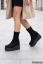 Yuki Black Suede Stretch Fur Lined Zippered Round Toe Hidden Wedge Heeled Boots - 2