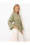 Olive Belted Design Kimono - Khaki - 2