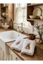 2Li Vintage Rabbit Cotton Embroidered White Double Hand Towel Set 30X50Cm - 5