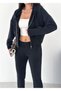 Women's Zippered Hooded Spanish Style Sweatpants Set - 3