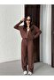 Soft Corduroy Pocket Pants and Zipper Hoodie Set - 3