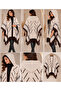 Women's Ethnic Patterned Tasseled Loose Oversized Knitwear Poncho – Winter Shawl Cardigan - 4