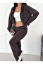 Women's Zippered Hooded Spanish Style Sweatpants Set - 5