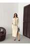 Women's Stripe Detailed Heart Buttoned Cardigan Skirt Knitwear Two-Piece Set