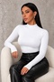 Women's White Finger Detailed Bodysuit - 4