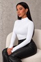 Women's White Finger Detailed Bodysuit - 2