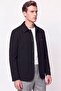 Comfort Fit Knitted Textured Pocket Buttoned Black Seasonal Shirt Jacket C 732 - 3