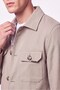 Comfort Fit Side Pocket Buttoned Flexible Beige Linen Shirt Jacket C 737 - 2