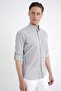 Comfort Fit Foldable Cuff Collar 100% Cotton Khaki Striped Shirt g 1600 - 5