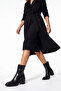 Women's Side Zipper Stitched Detailed Daily Heeled Boots Lakos Black - 2