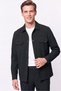 Comfort Fit Side Pockets Flexible Cotton Snap Fasteners Black Shirt Jacket C 736 - 2