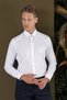 Slim Fit 100% Cotton Pitikare Textured Tie Collar White Shirt Gk 702 - 6