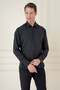 Slim Fit 100% Modal Men's Collared Long Sleeve Black Shirt Gk 743 - 2