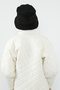 Pleated Winter Plain Cashmere Women's Bonnet, B-98Dk, Black - 4