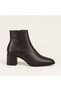 Brown Leather Low-Cut Pointed Heeled Boots - 2