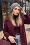 Pleated Winter Furry Cashmere Women's Bonnet, B-98Tk, Gray