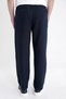 Oversize Fit Side Pocket Elastic Waist Navy Blue Linen Trousers P 1216 - 7
