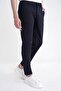 Comfort Fit Comfortable Fit Elastic Waist Dobby Woven Flexible Cotton Navy Blue Jogger Pants P 1217 - 4