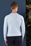 Slim Fit Ribbed Plain Blue Wool Crew Neck Knitwear Sweater Tr 858 - 7