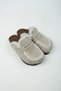 Alka Fur Women's Vegan Leather Beige Sabo Slippers - 5