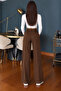 BROWN Scuba Crepe FRONT Pleated Palazzo Pants(launch price for a limited time) - 6