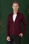 Slim Fit Ribbed Burgundy Wool Zippered Cardigan Knitwear Sweater Tr 860 - 4