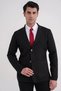 Comfort Fit Jacket with Collar, Pocket, Buttoned Black Wool Knitwear Jacket 04