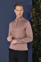 Slim Fit Ribbed Zippered Half Fisherman Wool Dusty Rose Knitwear Sweater Tr 861 - 3