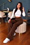BROWN Scuba Crepe FRONT Pleated Palazzo Pants(launch price for a limited time) - 4
