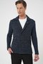 Slim Fit Jacket Lapel Pocket Double-Breasted Navy Blue Wool Knitted Sweater Jacket 01