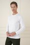 Slim Fit Flexible Cotton Textured Long Sleeve White T-Shirt Ts 889 - 2