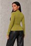 Women's Oil Green Finger Detailed Bodysuit - 7