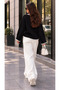 Women's Circular Neck Wave Pattern Sweater - 3