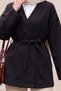 Beli Belted V-Neck Scuba Kimono - Black - 6