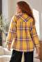 Women's Yellow Men's Collar Oversize Jacket with Slits on the Sides Arm-26K001009 - 2