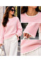 Women's Circular Neck Wave Pattern Sweater - 2