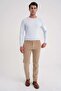 Slim Fit Stretch Cotton Long Sleeve Ice Blue T-Shirt Ts 870 - 2