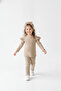 Ruffled Ribbed Corded Fabric Cotton Stretchy Bottom Top Set and Bandana 3-Piece Set - 2